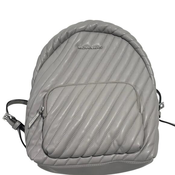 Michael Kors ERIN Gray Quilted Backpack - Picture 1 of 8